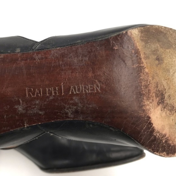 Ralph Lauren Black Leather D’Orsay Pumps Heels Size 10 - Picture 8 of 10